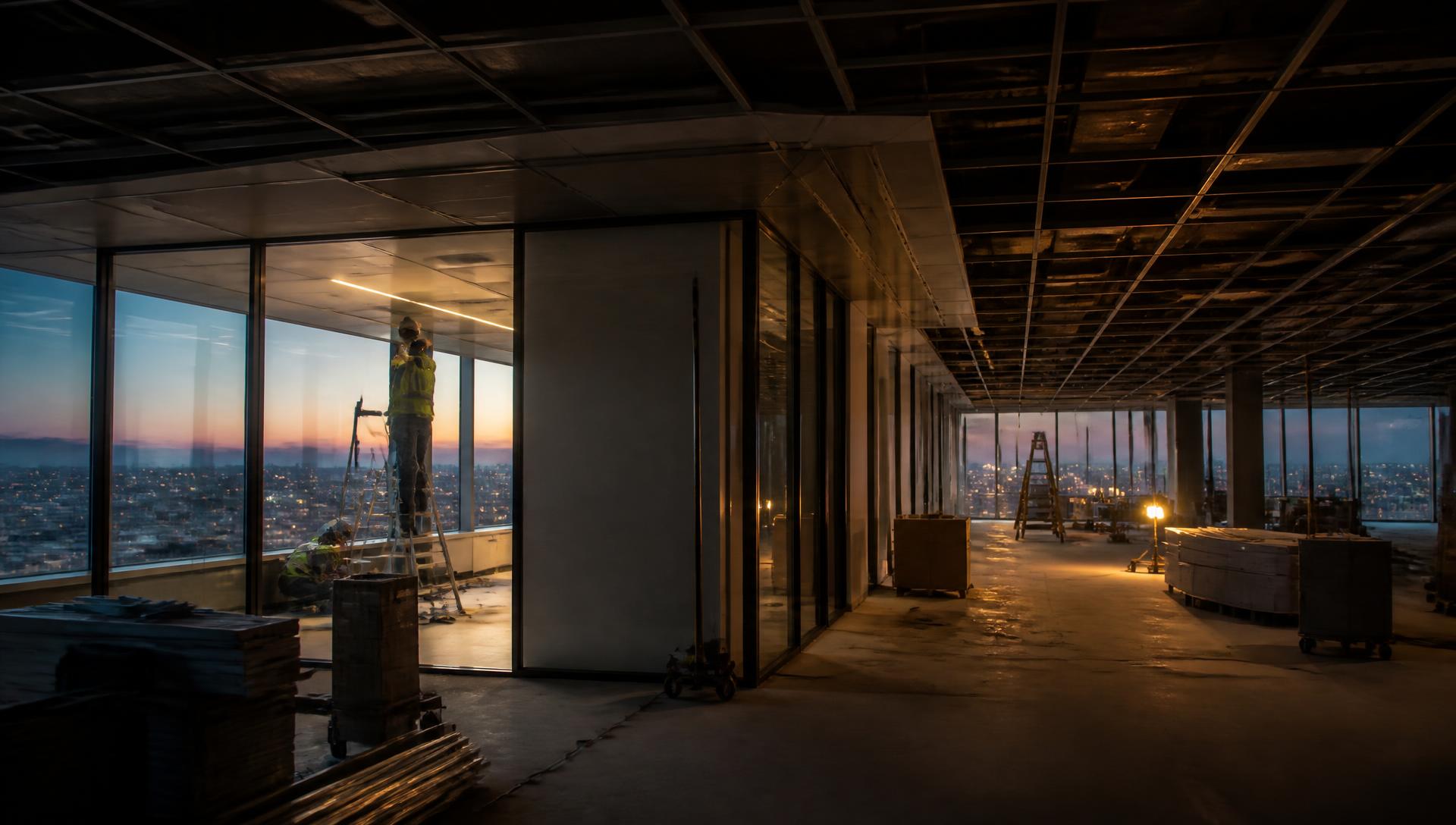 Commercial office fit-out under construction in Sydney